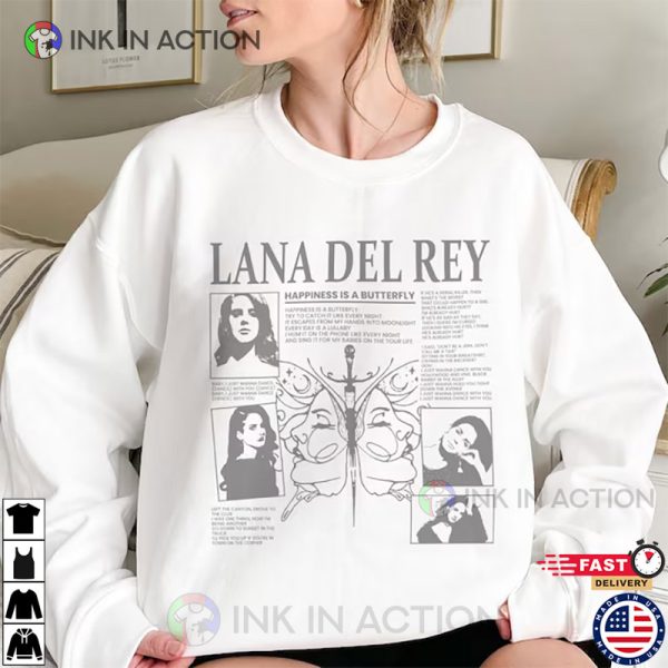 Lana Del Rey Vintage Shirt, Happiness Is A Butterfly Album Tee