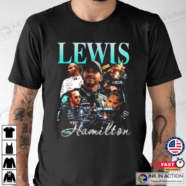 Lewis Hamilton Formula Racing F1 Homage Graphic T-shirt