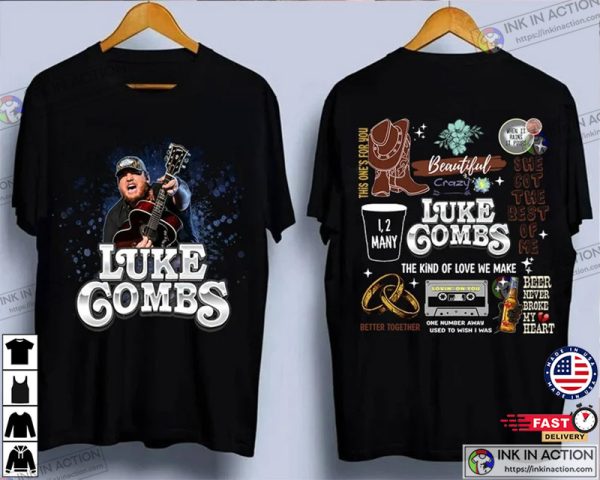 Luke Combs 2023 World Tour 2 Side T-Shirt