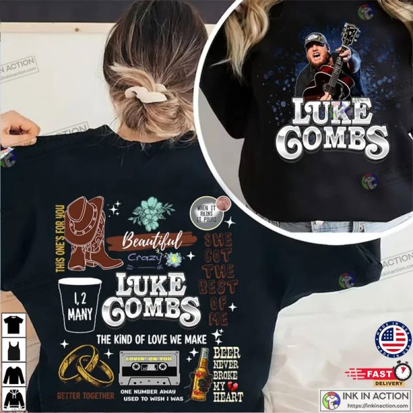 Luke Combs 2023 World Tour 2 Side T-Shirt