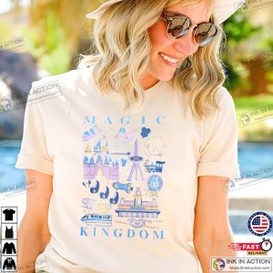 Magic Kingdom Park Icons T Shirt 3 Ink In Action