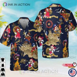 Mickey And Friends A Pirate’s Life Summer Hawaiian, Disney Pirates Of Caribbean Hawaiian Shirt