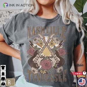 Nashville Tennessee Retro Style Graphic T shirt 1 Ink In Action