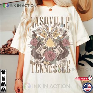 Nashville Tennessee Retro Style Graphic T shirt 2 Ink In Action