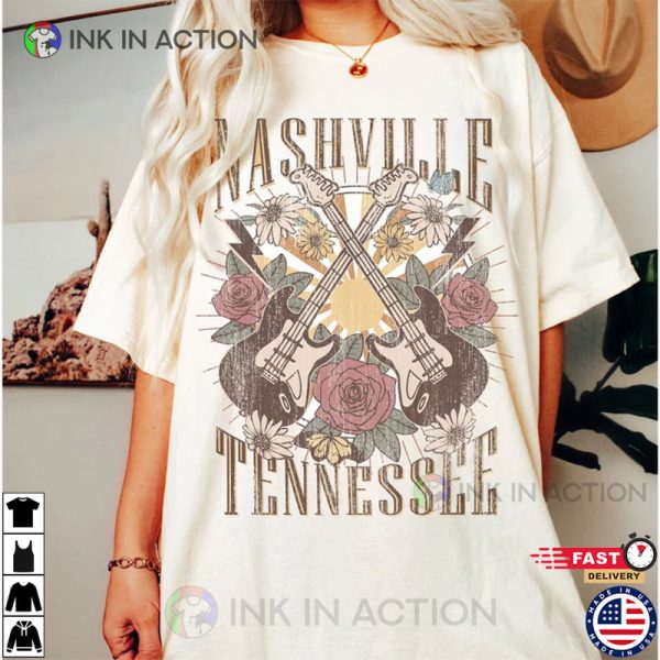 Nashville Tennessee Retro Style Graphic T-shirt