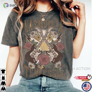 Nashville Tennessee Retro Style Graphic T shirt 4 Ink In Action