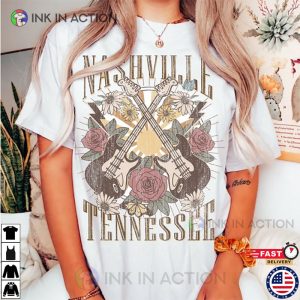 Nashville Tennessee Retro Style Graphic T shirt 5 Ink In Action