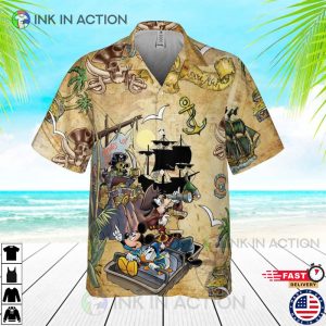 Pirated of the Caribbean Mickey and Friends Hawaiian Shirt 2