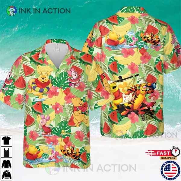 Pooh And Friends Hawaiian Shirt Summer Disney Hawaiian Shirt, Winnie The Pooh Hawaii Best Gifts For Family Vacation