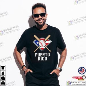 Puerto Rico Baseball Flag T Shirt 1 Ink In Action