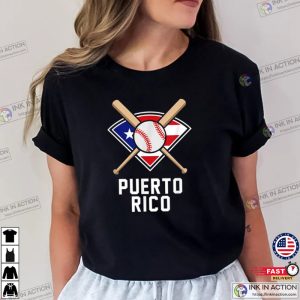 Puerto Rico Baseball Flag T Shirt 3 Ink In Action