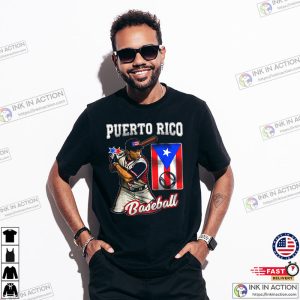 Puerto Rico Baseball Player T shirt 1 Ink In Action