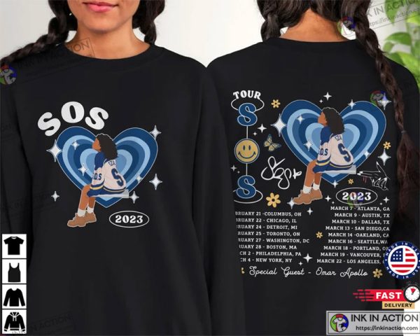 SZA SOS Full Tracklist Shirt, SZA S.O.S Merch T-Shirt