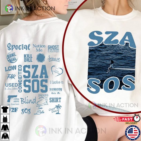 SZA SOS Shirt, SZA Printed Graphic Tee, SOS Tracklist Shirt