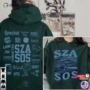 SZA SOS Shirt SZA Printed Graphic Tee SOS Tracklist Shirt 2