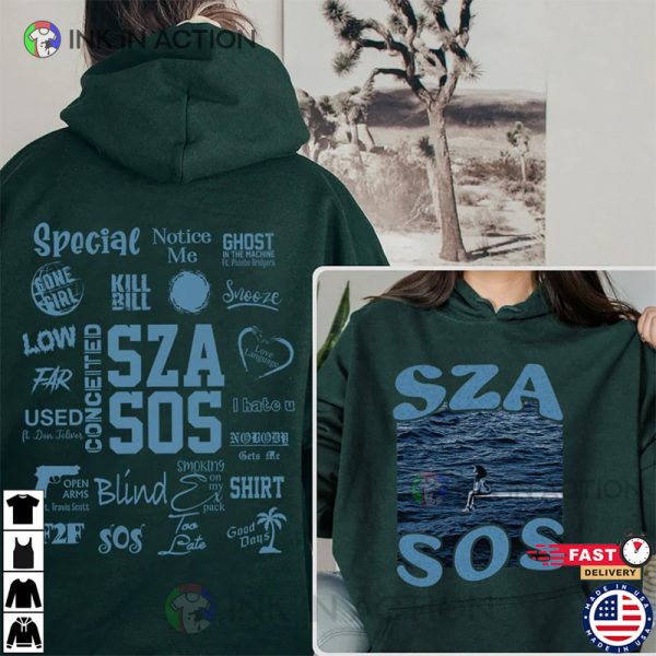 SZA SOS Shirt, SZA Printed Graphic Tee, SOS Tracklist Shirt