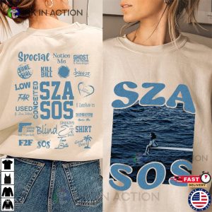 SZA SOS Shirt SZA Printed Graphic Tee SOS Tracklist Shirt 3