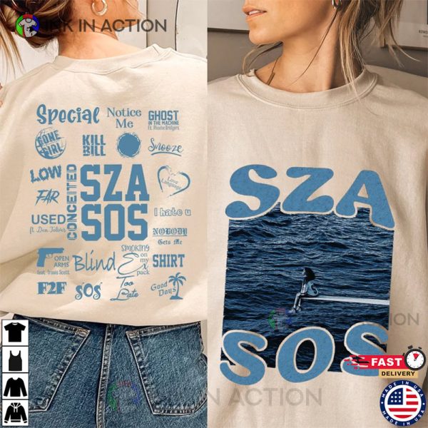 SZA SOS Shirt, SZA Printed Graphic Tee, SOS Tracklist Shirt