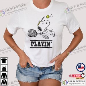 Snoopy Playing Tennis Sport Shirt