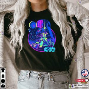 Star Wars Bright Classic Neon Poster Art Graphic Shirt 1 Ink In Action
