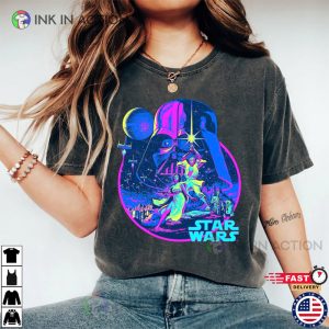 Star Wars Bright Classic Neon Poster Art Graphic Shirt 2 Ink In Action