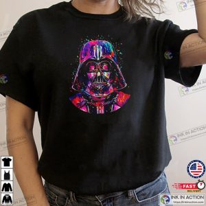 Star Wars Darth Vader Head Neon Gradient Graphic T-Shirt