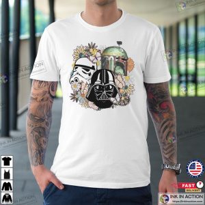 Star Wars Darth Vader Stormtrooper Helmet Floral Retro Shirt 2 Ink In Action