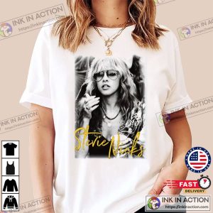 Stevie Nicks Vintage Fleetwood Mac Rock Band T shirt 4 Ink In Action