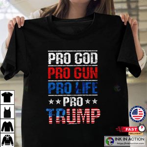 Trump 2024 American Flag Vintage T Shirt 3 Ink In Action