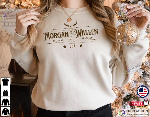 Vintage Western Morgan Wallen Shirt, Est Tennessee USA, Country Music T-shirt