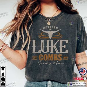 Western Luke Combs Bullhead Tour 2023 T shirt 4