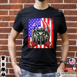 Wolf American Football USA Flag Merica Animal Football T Shirt 4 Ink In Action