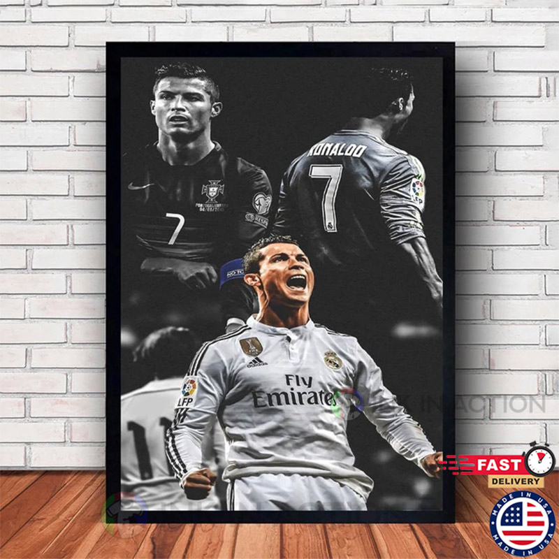 Cristiano Ronaldo Football Poster Home Decor - Ink In Action