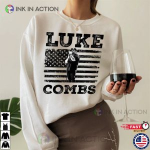 American Luke Combs T Shirt Country Music Fan 2 Ink In Action