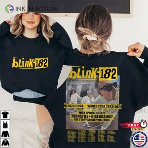 Blink 182 The World Tour 20232024 Rock and Roll Concert T shirt 1 Ink In Action