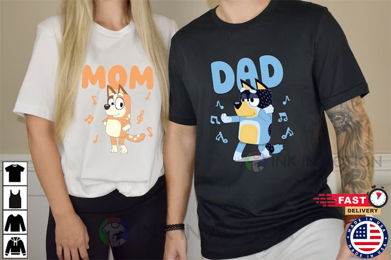 Bluey Family Matching Shirt, Bluey Dad Bluey Mom - Ink In Action