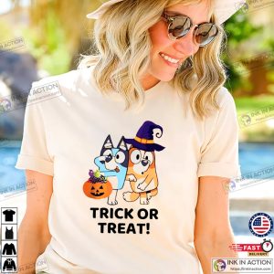 Bluey Funny Trick Or Treat Halloween T Shirt 1 Ink In Action