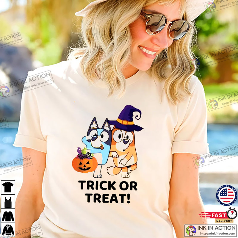 Bluey Funny Trick Or Treat Halloween T-Shirt - Ink In Action