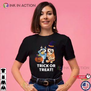 Bluey Funny Trick Or Treat Halloween T Shirt 2 Ink In Action