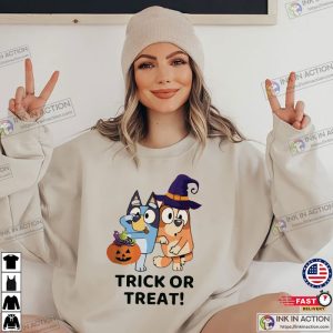 Bluey Funny Trick Or Treat Halloween T Shirt 4 Ink In Action
