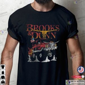 Brooks Dunn Cowboy Town Tour Vintage Country Music T shirt 3 Ink In Action