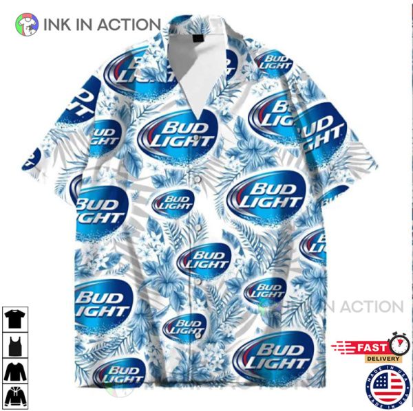 Bud Light Hawaiian Shirt, Bud Light Beer Button Up Shirt