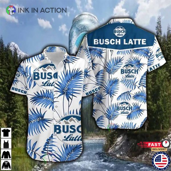 Busch Latte Blue Leaf Hawaiian Summer Shirts