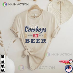 Cowboys And Beer Vintage Vibe Graphic Tee 1 Ink In Action