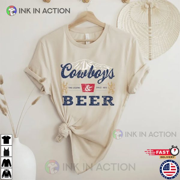 Cowboys And Beer Vintage Vibe Graphic Tee