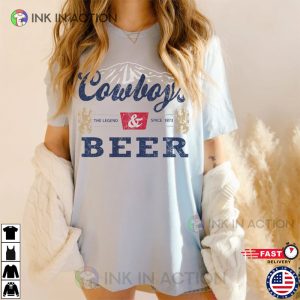 Cowboys And Beer Vintage Vibe Graphic Tee