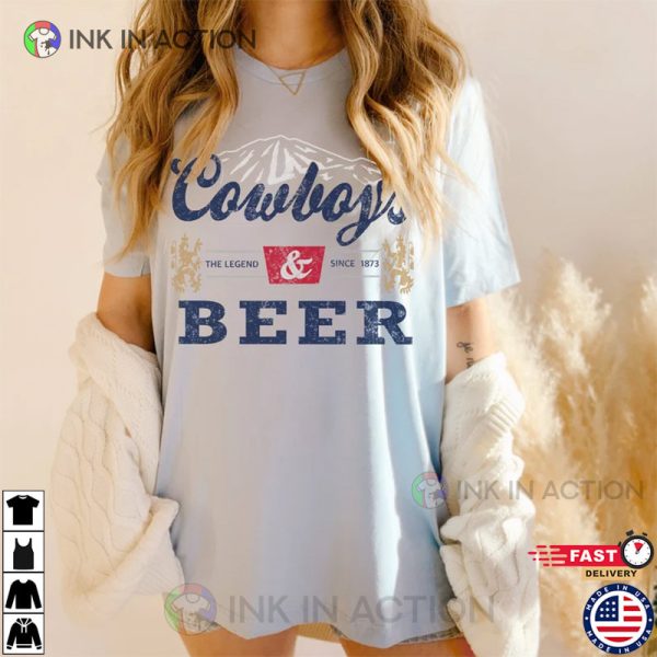 Cowboys And Beer Vintage Vibe Graphic Tee