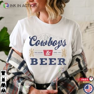 Cowboys And Beer Vintage Vibe Graphic Tee 3 Ink In Action