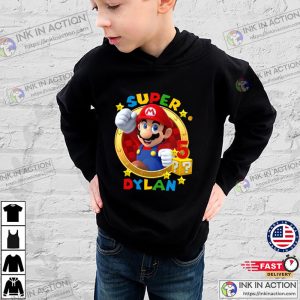 Custom Kid Name Super Mario Birthday Shirt Personalize Super Mario Tee 3 Ink In Action