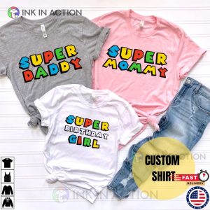 Customized Super Mario Birthday Family Matching Birthday Shirts 2 Ink In Action